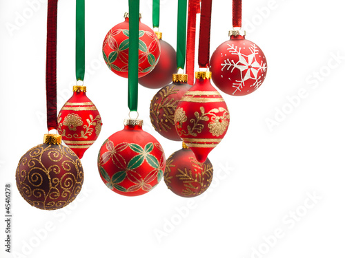 close up of christmas baubles