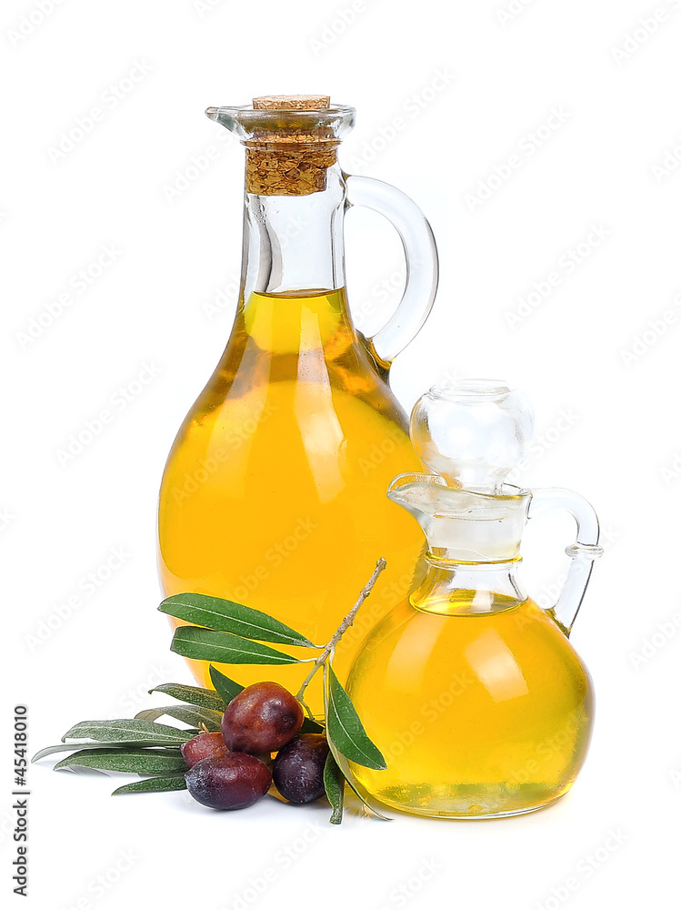Two jar with olives oil Two jar with olives oil