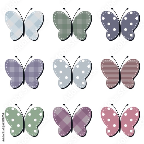 scrapbook butterflies on white background