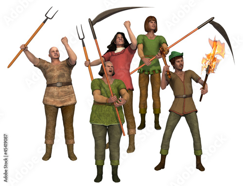 Fotografie Angry villagers with pitchforks