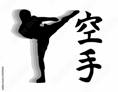 Karate fighter - high kick vector