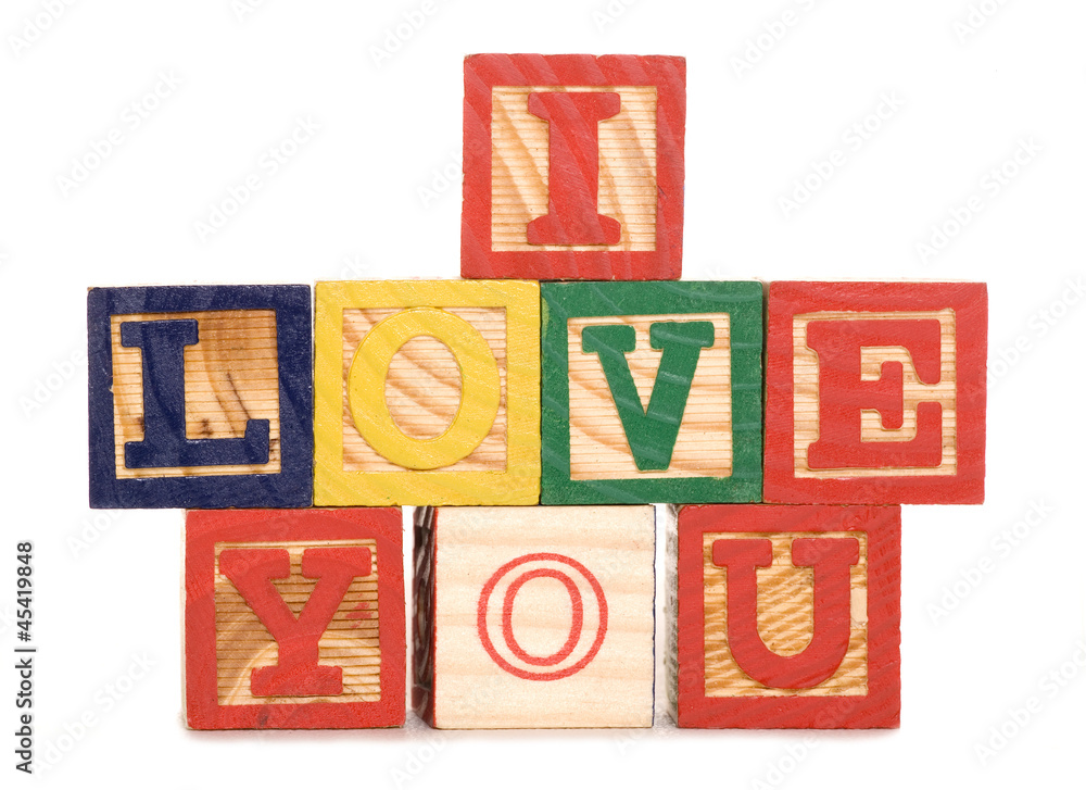 I love you wooden blocks I love you wooden blocks