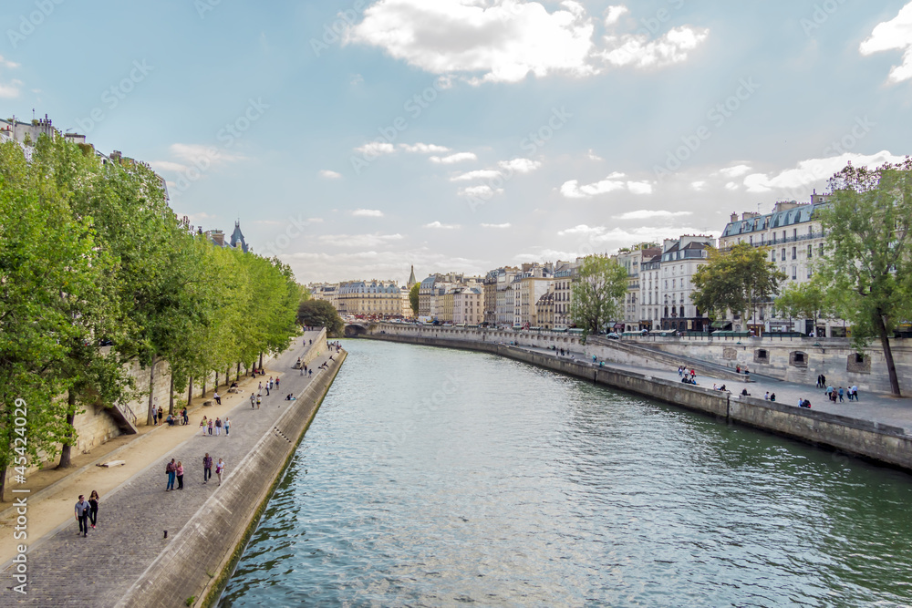 Embankment of the River Seine and the historical architecture in