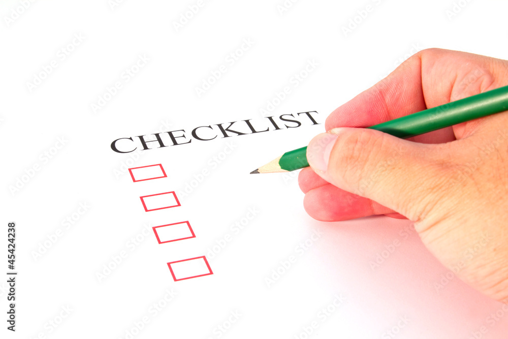 Checklist with pencil and checked boxes. Checklist with pencil and checked boxes.