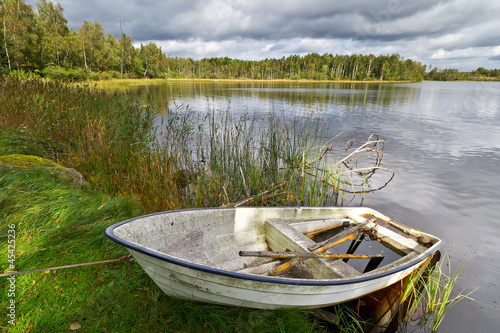 Idyllic Swedish lake in summer time