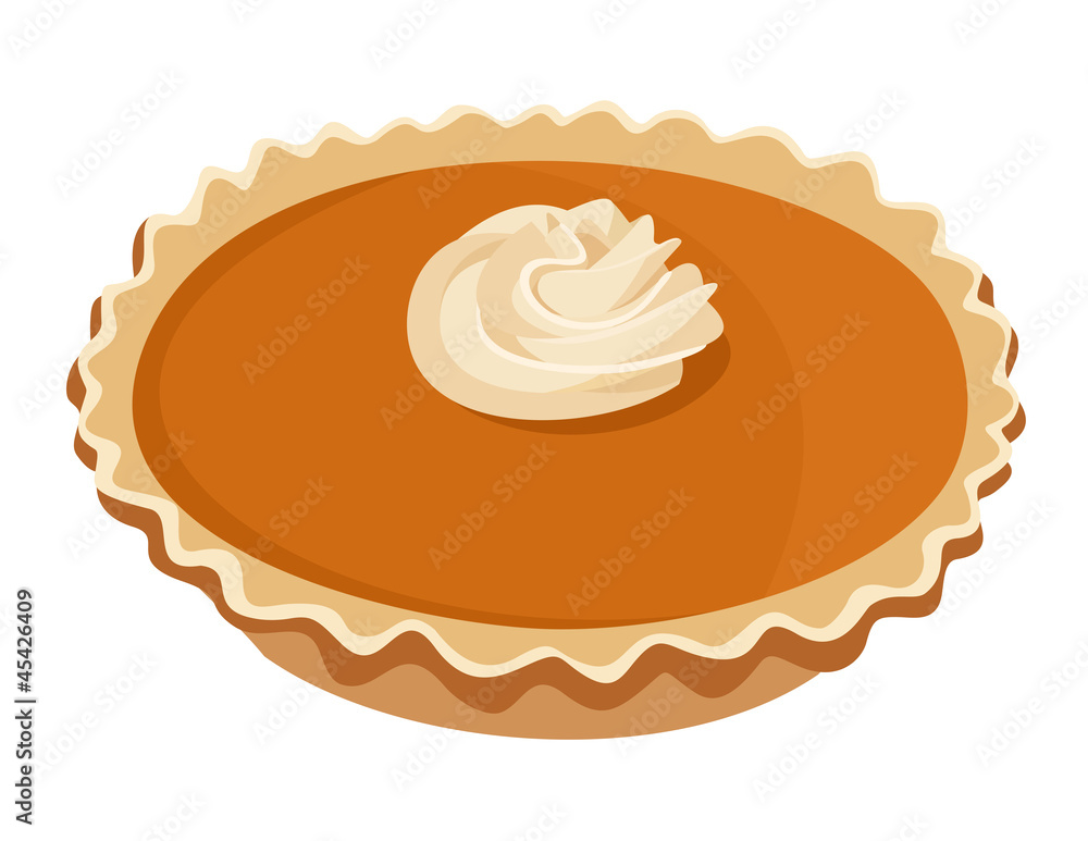 Fototapeta premium Pumpkin pie. Vector illustration.