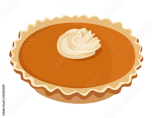 Pumpkin pie. Vector illustration.