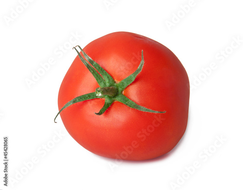 fresh tomato with shadow isolated on white