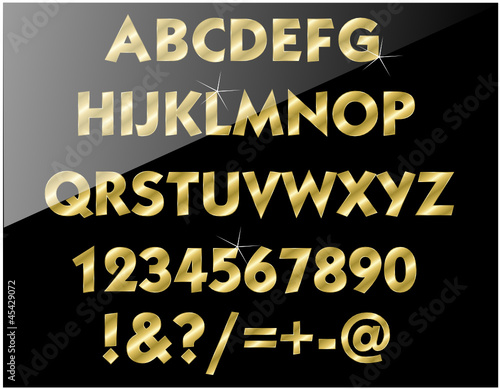 Buchstaben von A - Z in Gold