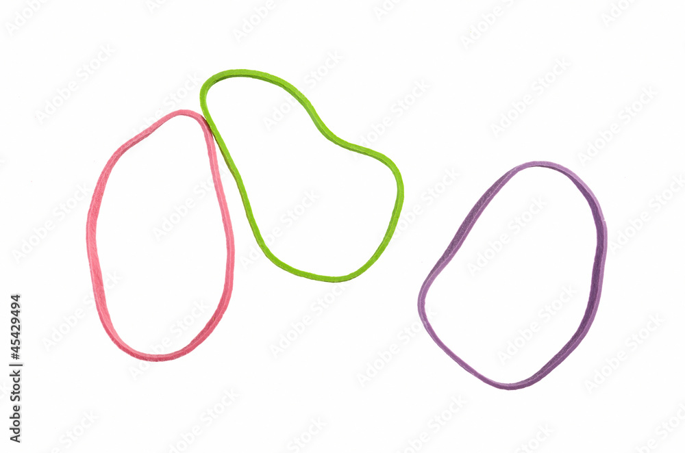 Colorful Rubber Bands with Clipping Path