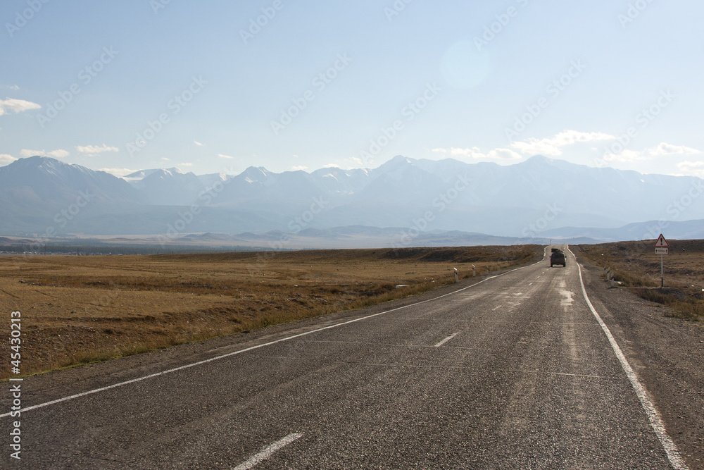 Mountain road, siberia, russia