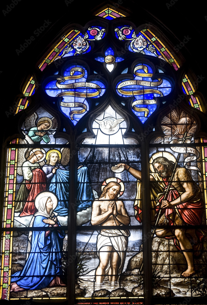 Vitre, Brittany, stained glass