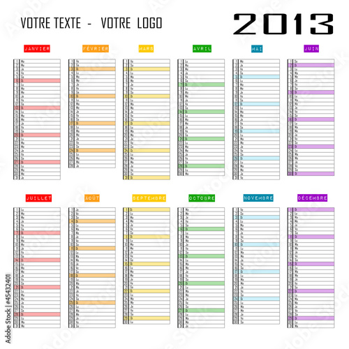 Calendrier 2013 personnalisable