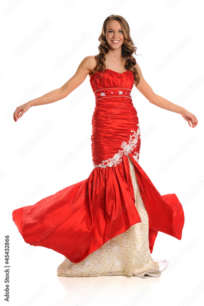 Portrait of Young Woman in Red Gown Portrait of Young Woman in Red Gown