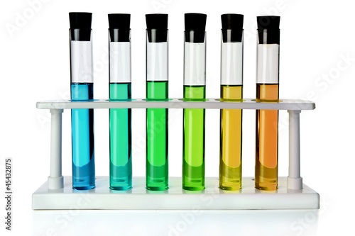 Принти на полотні Colored Liquids in Six Test Tubes