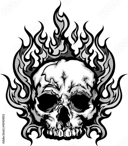 Flaming Skull Graphic Vector Image