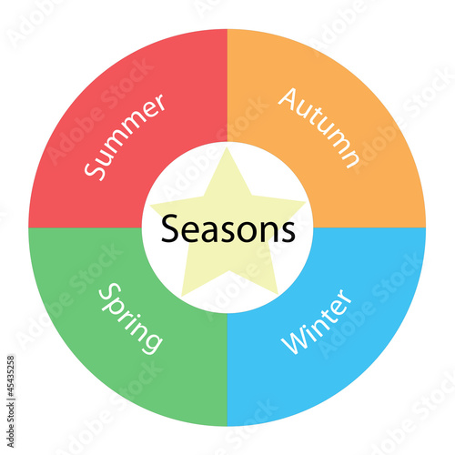 Seasons circular concept with colors and star