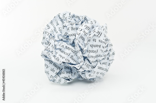 Crumpled paper.