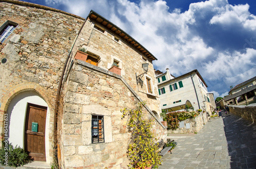 Fototapeta Naklejka Na Ścianę i Meble -  Old Buildings In Typical Italian Medieval Town