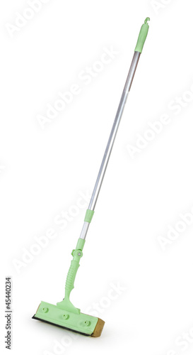 green mop isolated on white