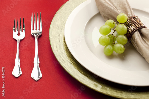 white grapes and plate