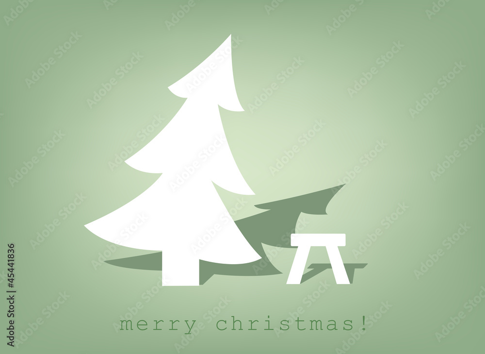 christmas tree and stool (sign), vector christmas tree and stool (sign), vector