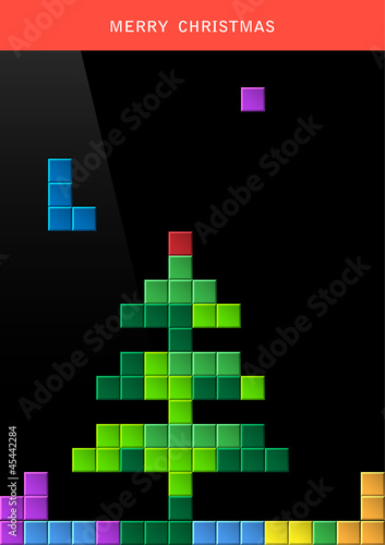 Christmas tree on game computer screen