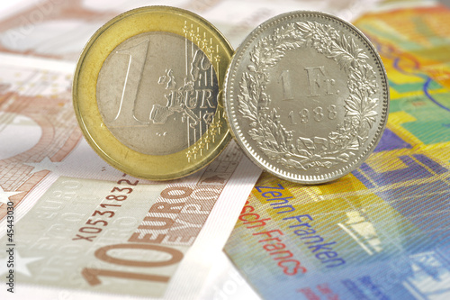 euro and swiss franc photo