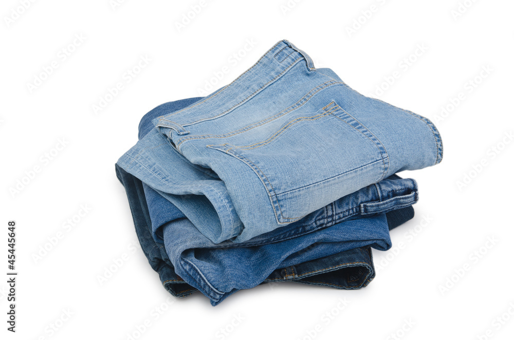 Pair of jeans isolated on the white Pair of jeans isolated on the white