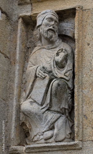 Old man in Holy Door in Compostela Cathedral