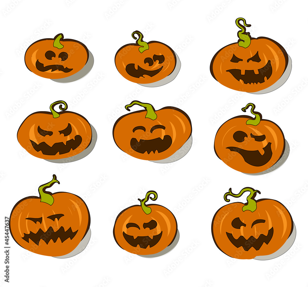 set of halloween pumpkins set of halloween pumpkins