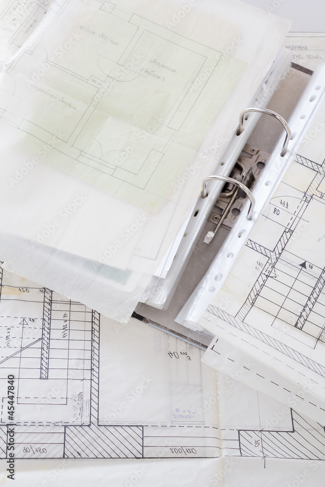 Architectural plans of the old paper and file with the project Architectural plans of the old paper and file with the project