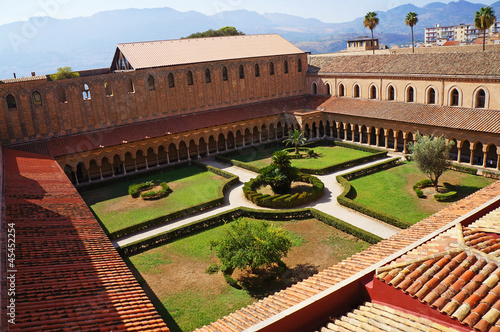 The cloister of the Monreale Cathedral in Sicily