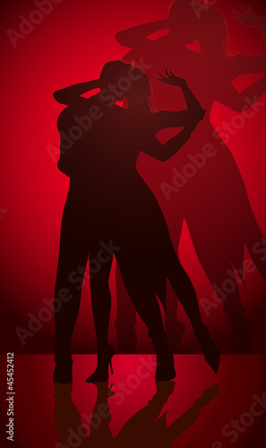 dancing couple silhouette