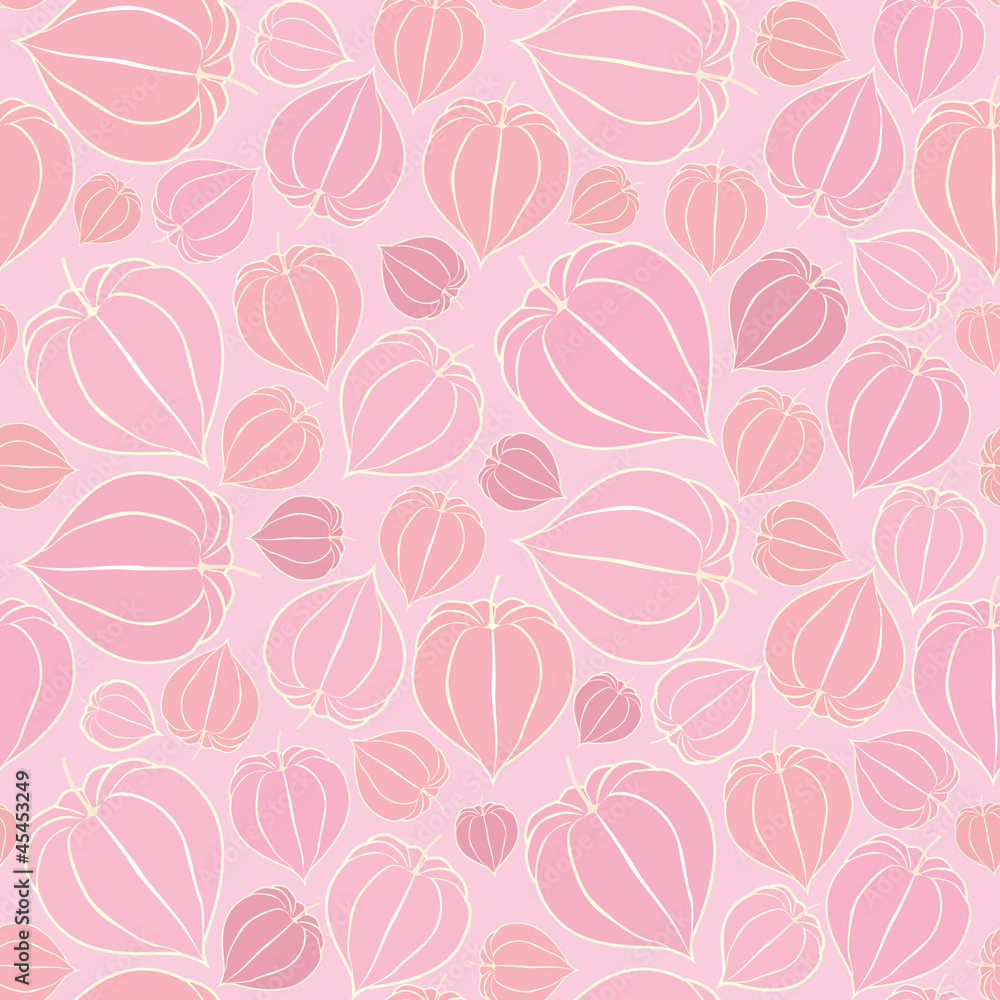 Floral seamless pattern on pink background