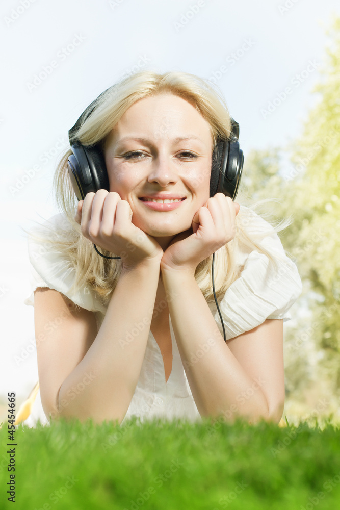 happiness smiling blonde woman relaxing happiness smiling blonde woman relaxing