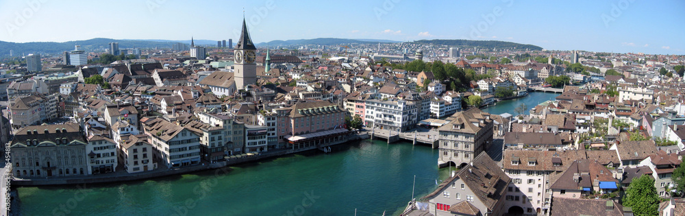 Panorama of Zurich downtown