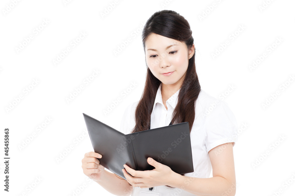 Beautiful businesswoman on white background. Portrait of asian. Beautiful businesswoman on white background. Portrait of asian.