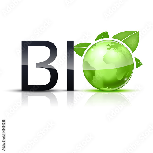 Symbole glossy vectoriel planète Terre BIO