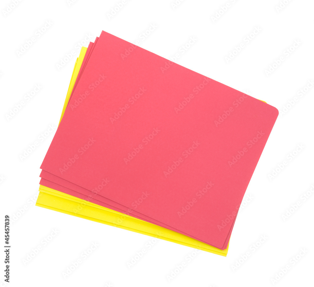 Red and yellow student folders Red and yellow student folders