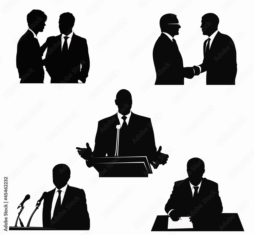 Business/political speaker silhouettes Business/political speaker silhouettes
