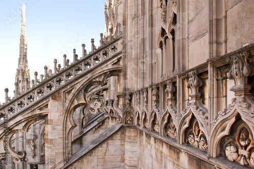 Detail of gothic cathedral of Milan. Italy.