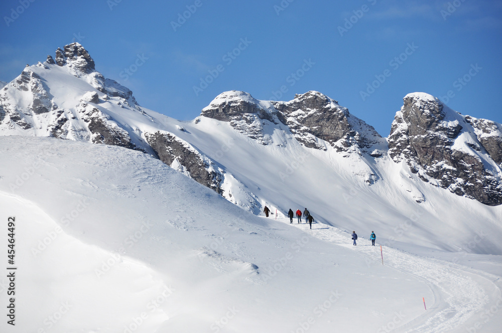 Hiking in Pizol, famous Swiss skiing resort