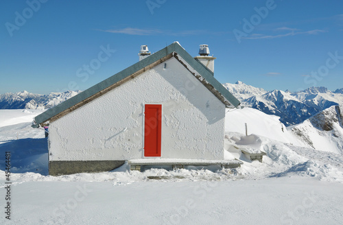 Rescue station in Pizol, famous Swiss skiing resort © HappyAlex