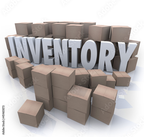 Foto Inventory Word Stockpile Cardboard Boxes Oversupply Surplus