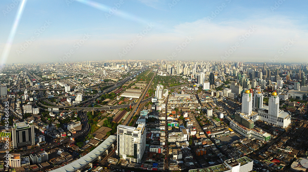 Fototapeta premium Panorama Bangkoku w Tajlandii.
