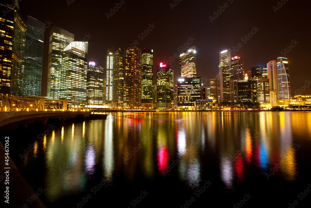 A view of Singapore, in the night time.