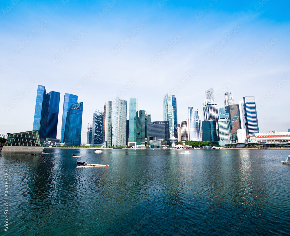 Naklejka premium Skyline of Singapore business district, Singapore