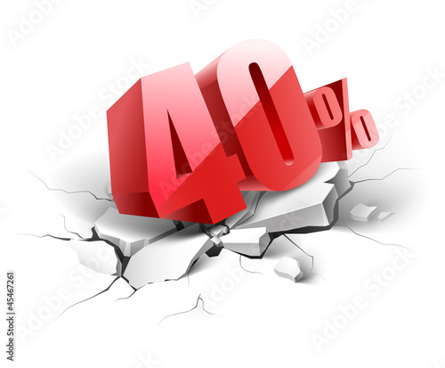 40 percent discount icon