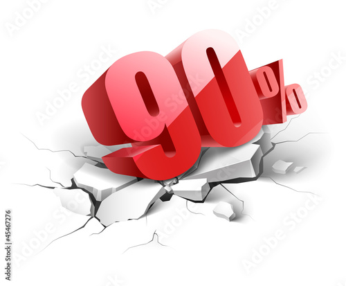 90 percent discount icon